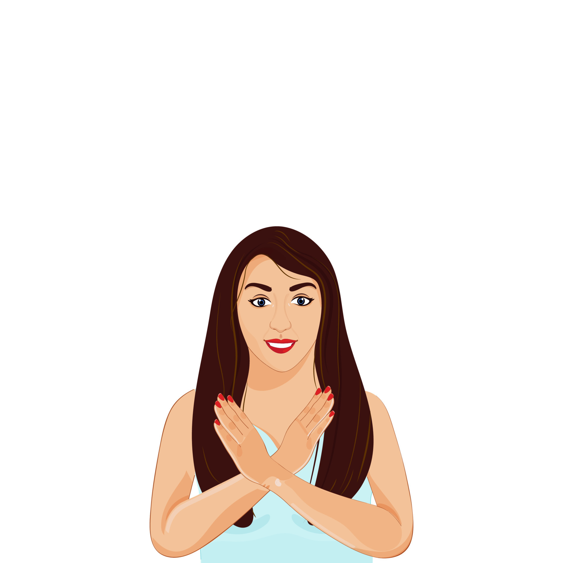 Young Woman Showing No By Cross Hands On White Background. 23315834 Vector Art at Vecteezy