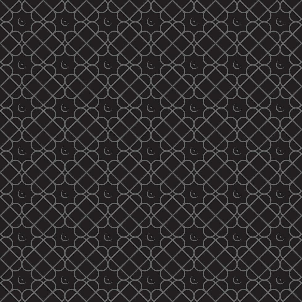 Seamless Islamic Pattern Background In Black Color. vector