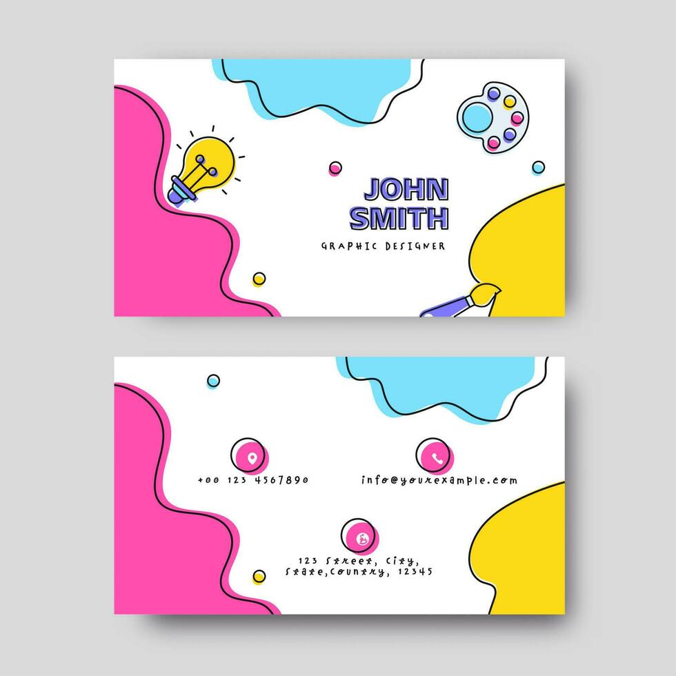 Abstract Business Cards Template Layout For Graphic Designer. vector