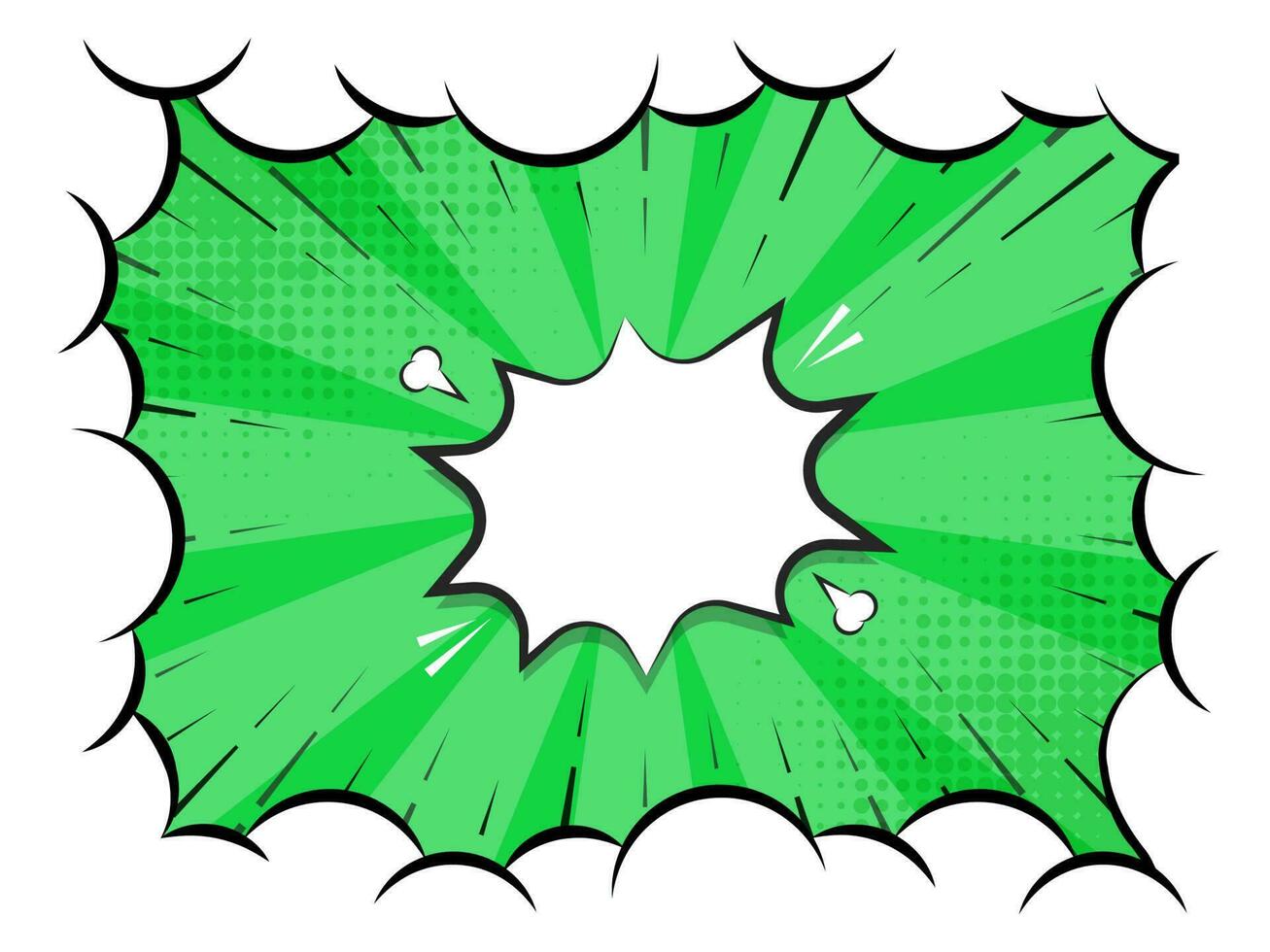 Abstract Pop Art Style Background In Green And White Color. vector