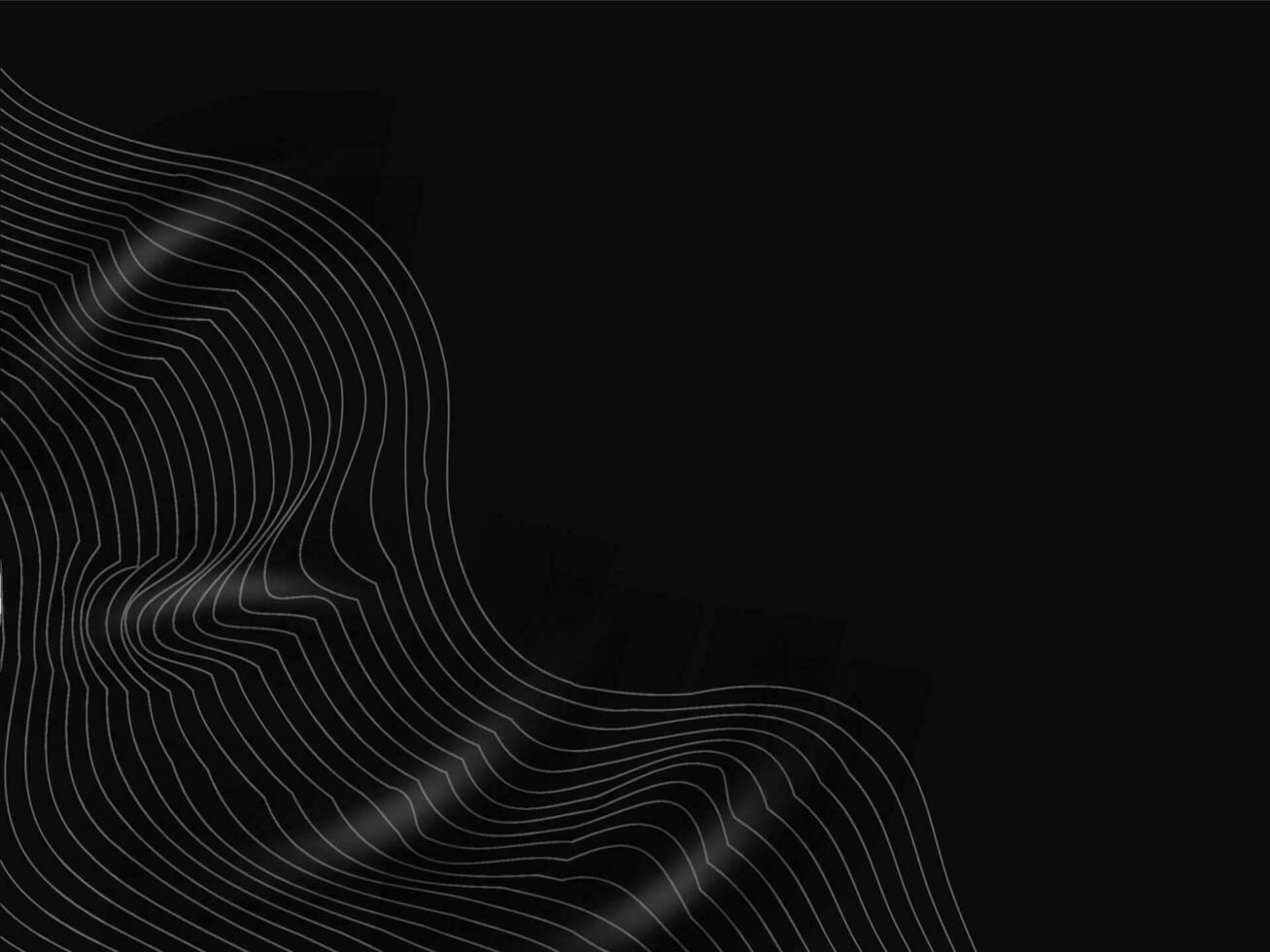 Abstract Black Background With Wavy Lines Motion. vector
