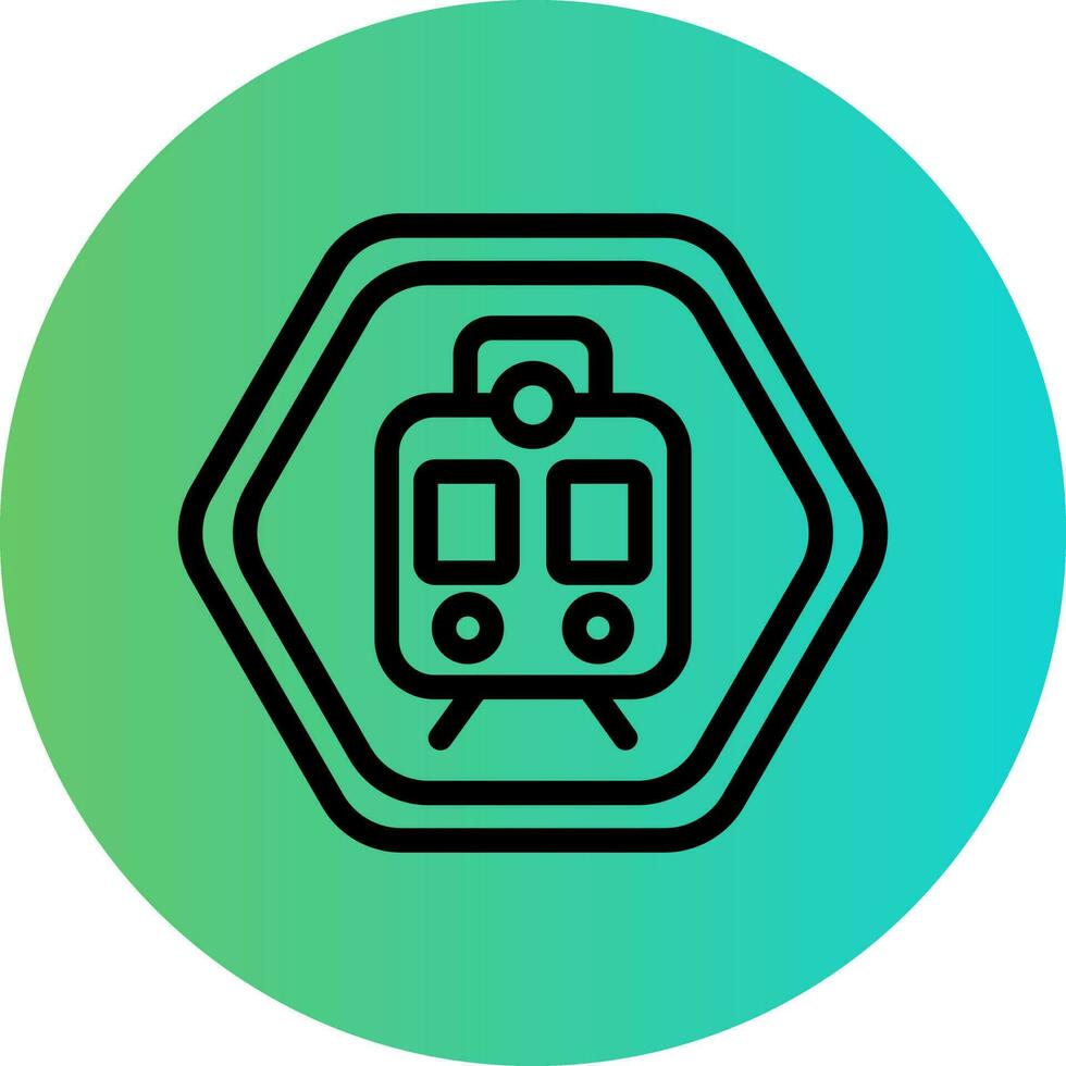 Railroad Crossing Vector Icon Design