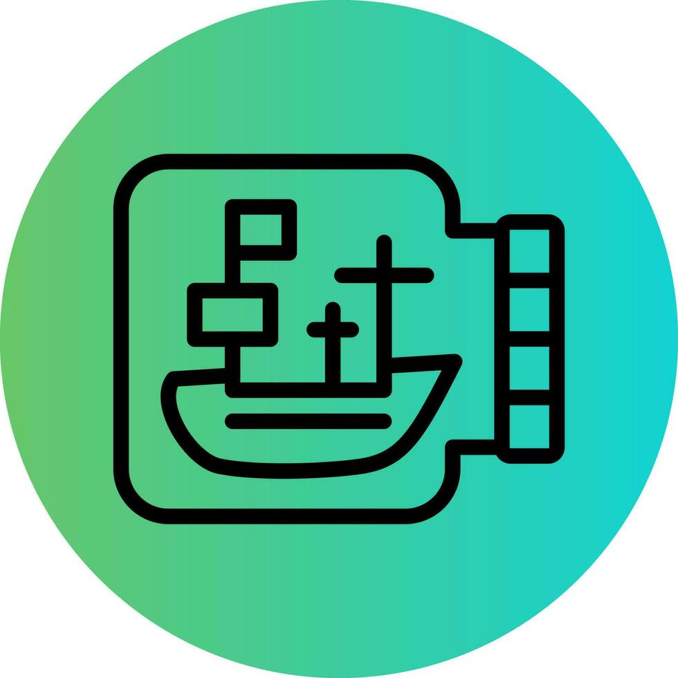 Ship In A Bottle Vector Icon Design