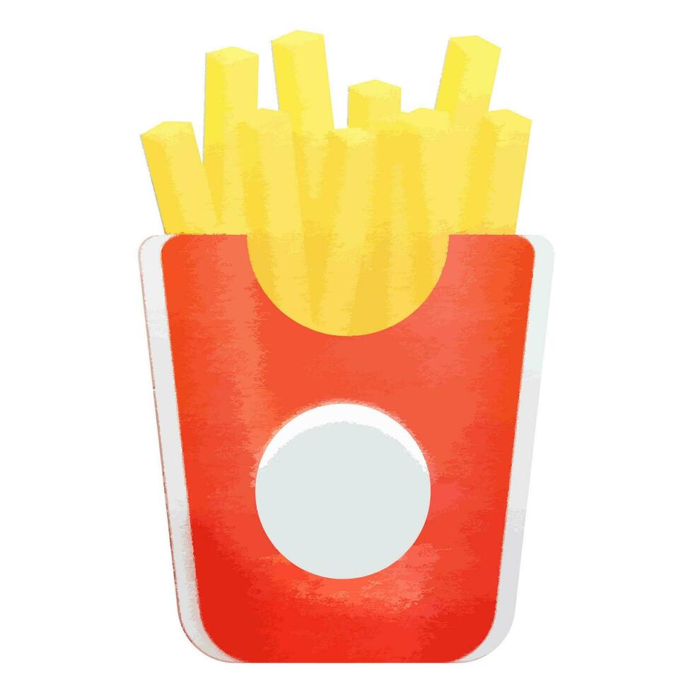 Flat Illustration Of French Fries Box Element. vector