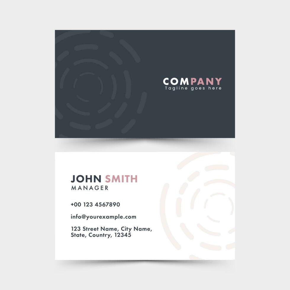 Business Card Or Horizontal Template Layout In Black And White Color. vector
