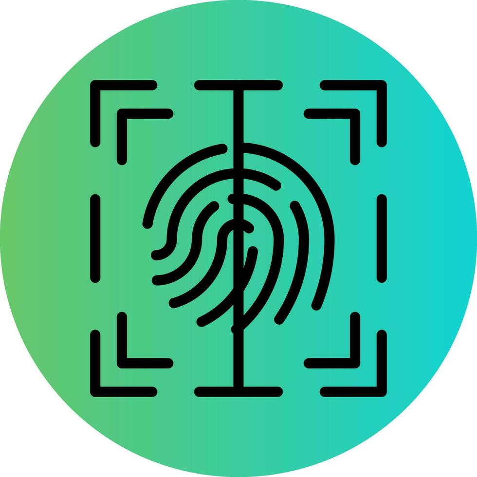 Fingerprint Scanner Vector Icon Design