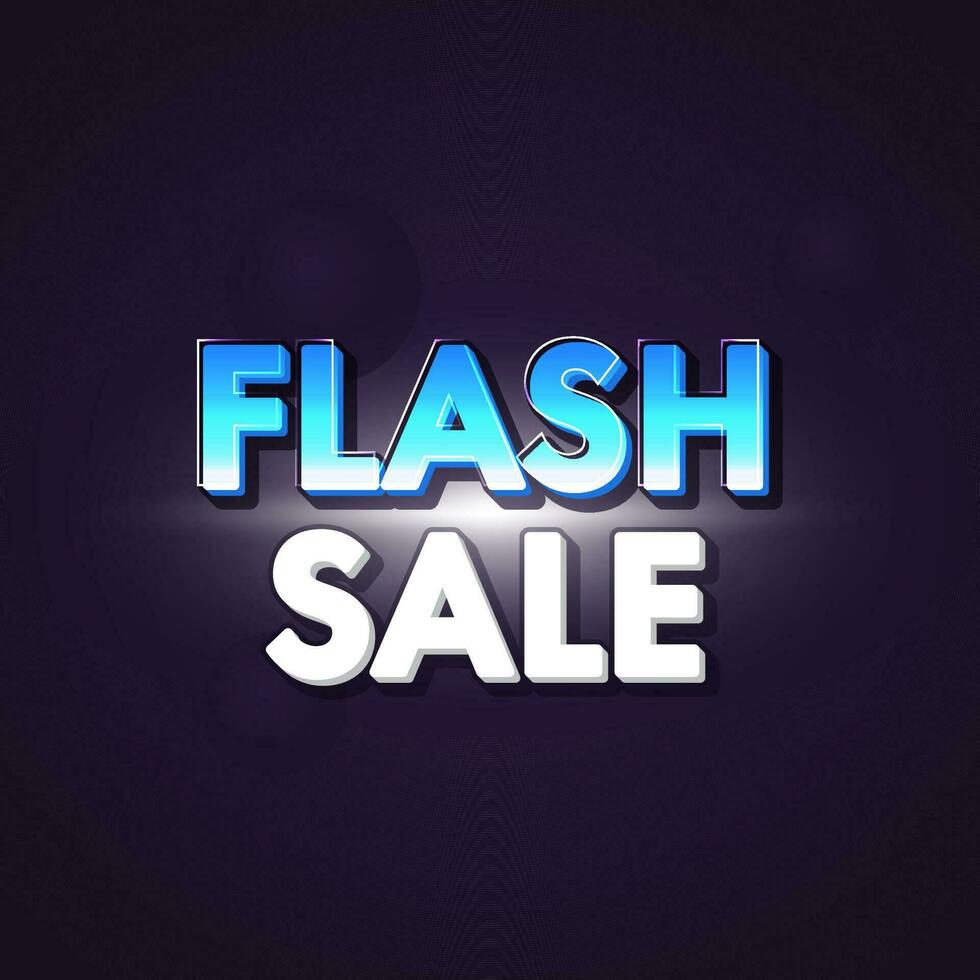 3D Flash Sale Font On Purple Background. Advertising Poster Or Template Design. vector