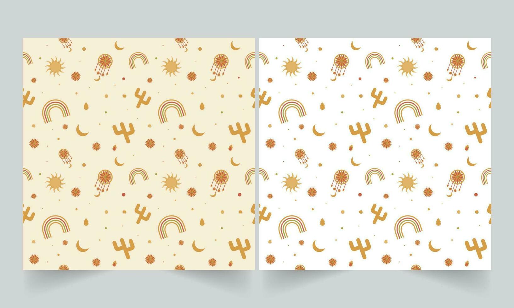 Bohemian Seamless Pattern Background In Two Color Options. vector