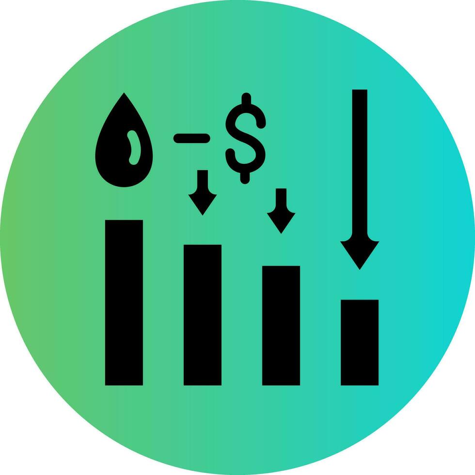 Oil Price Decrease Vector Icon Design