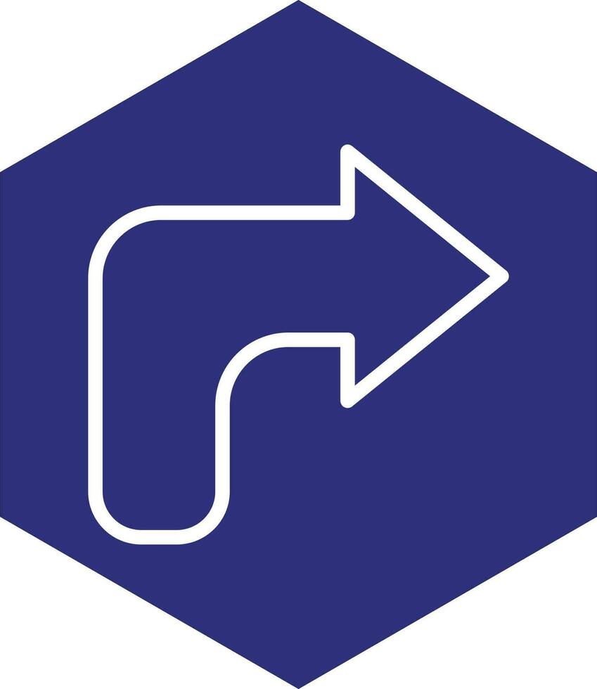 Turn Right Vector Icon Design