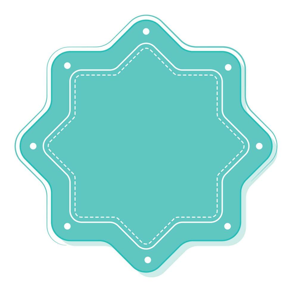 blanco estrella etiqueta o marco elemento en azul color. vector