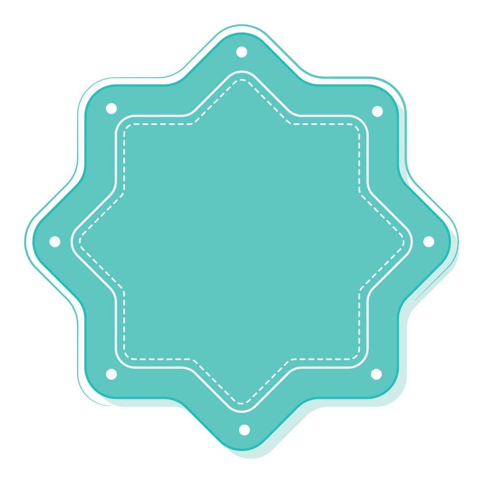 Blank Star Label Or Frame Element In Blue Color. vector