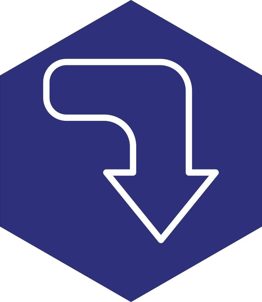 Turn Down Vector Icon Design