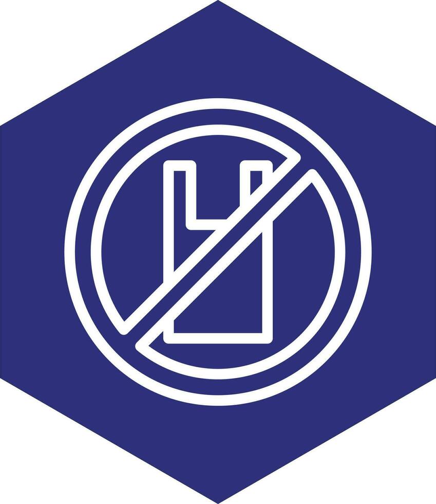 No Plastic Bottles Vector Icon Design