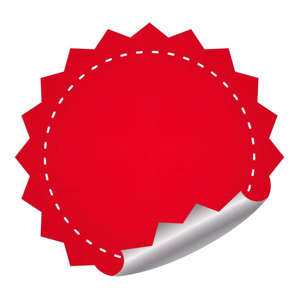 rojo vacío redondo rizo etiqueta o etiqueta en blanco antecedentes. vector