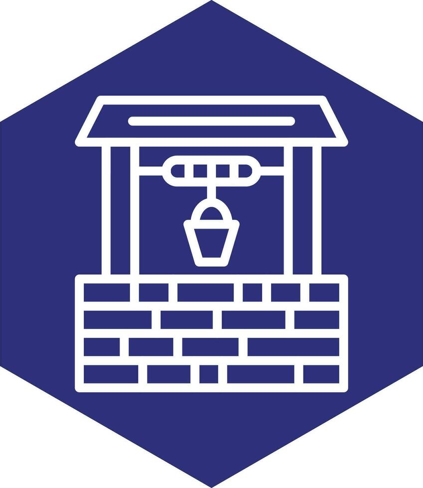 Water Well Vector Icon Design