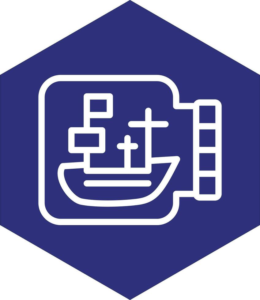 Ship In A Bottle Vector Icon Design