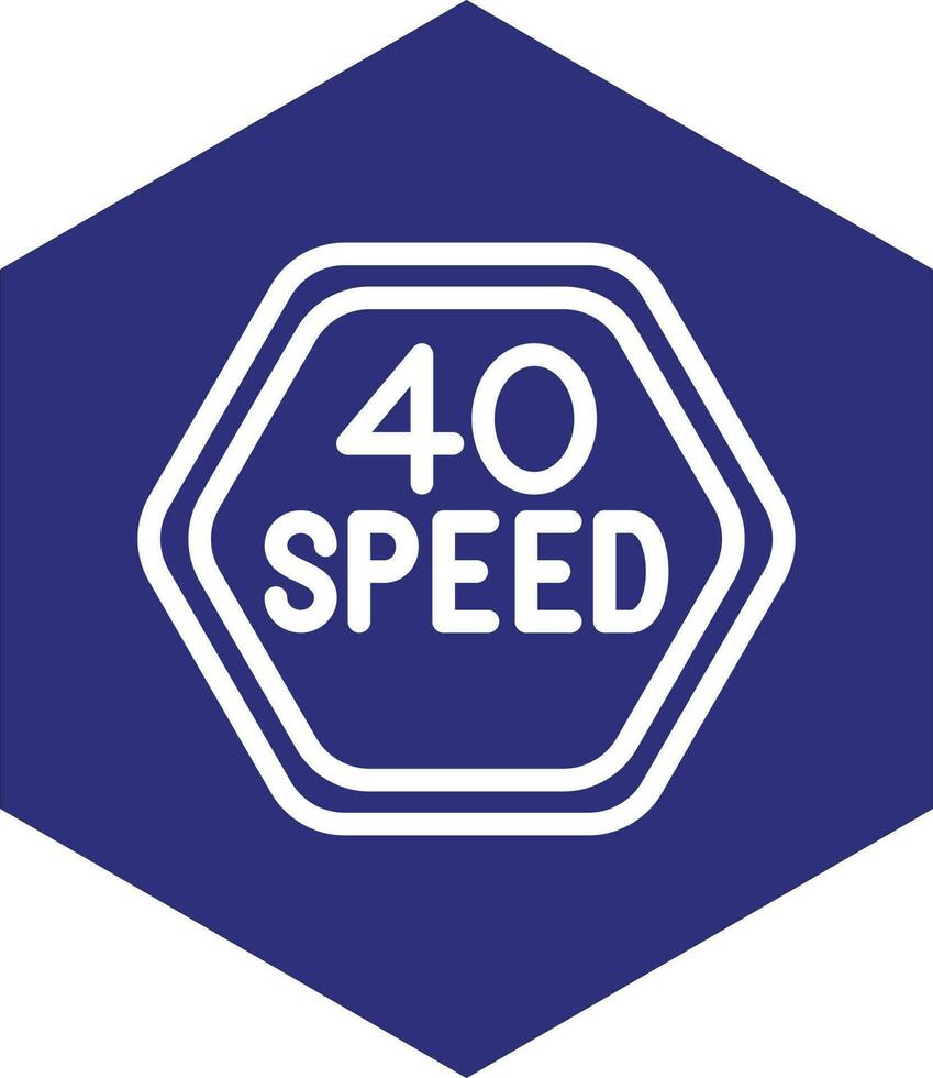 40 Speed Limit Vector Icon Design