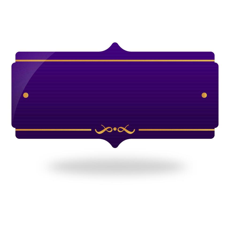 Purple Empty Rectangle Frame On White Background. vector