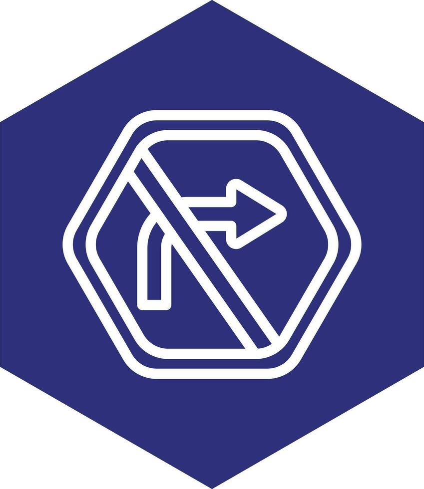 No Right Turn Vector Icon Design
