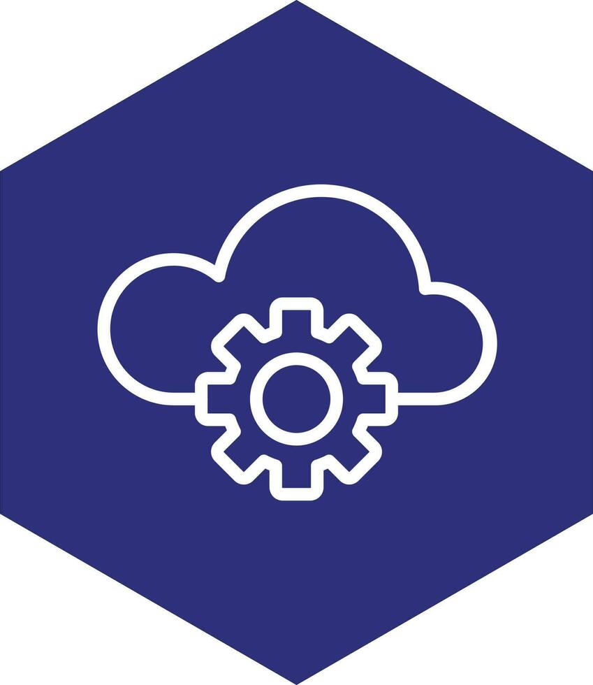 Cloud Settings Vector Icon Design