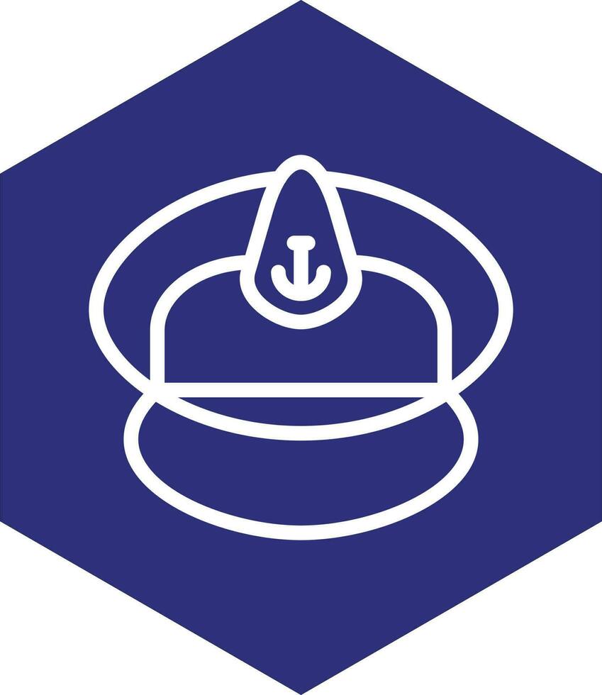 Captain Cap Vector Icon Design
