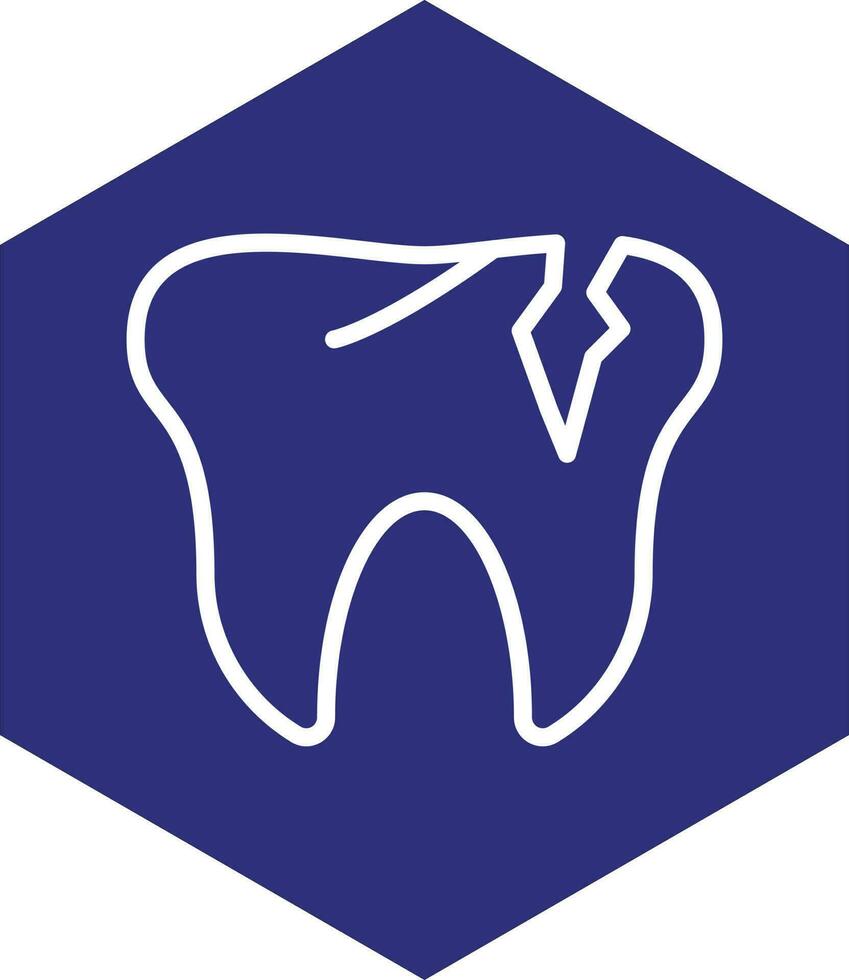 Broken Tooth Vector Icon Design