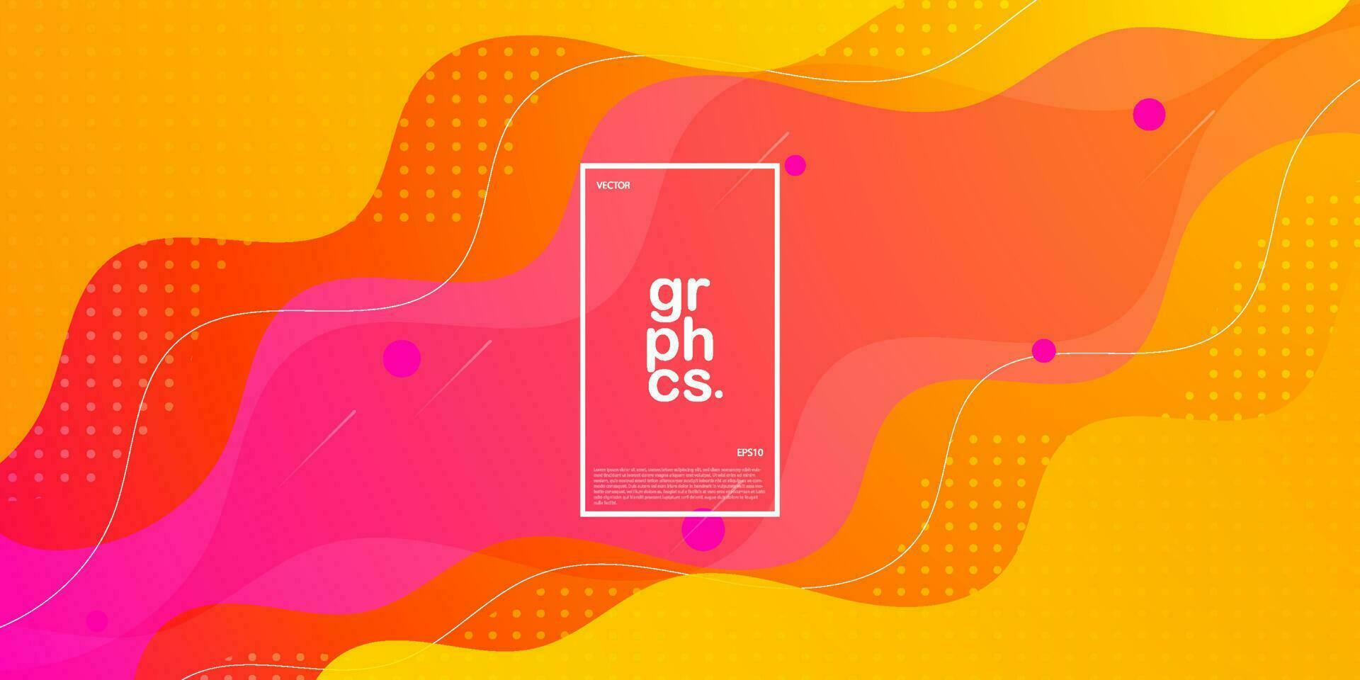 Modern abstract bright pink orange gradient illustration background with simple wave fluid pattern. cool design.Eps10 vector