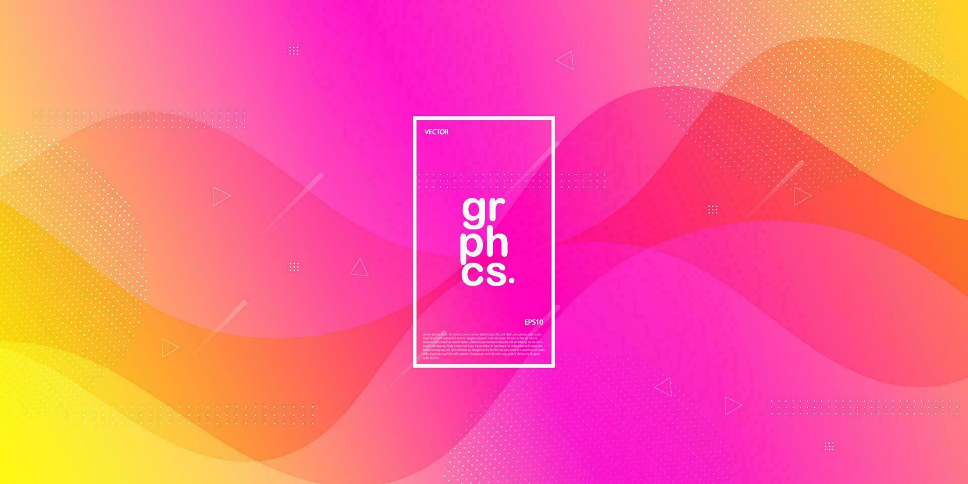 Simple bright premium colorful wavy abstract background with gradient orange and pink soft color on background. Eps10 vector