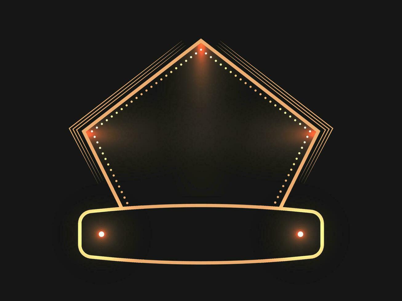 Empty Vintage Frame Or Emblem Logo On Black Background. vector