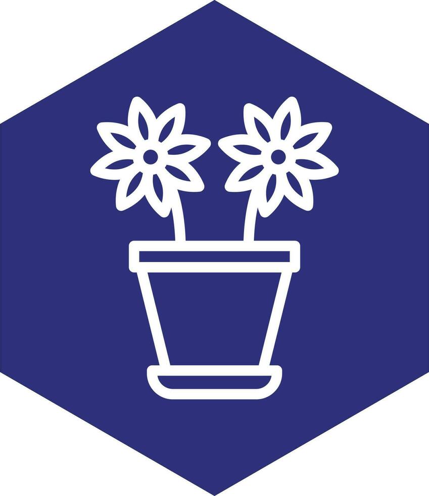 Flower Pot Vector Icon Design