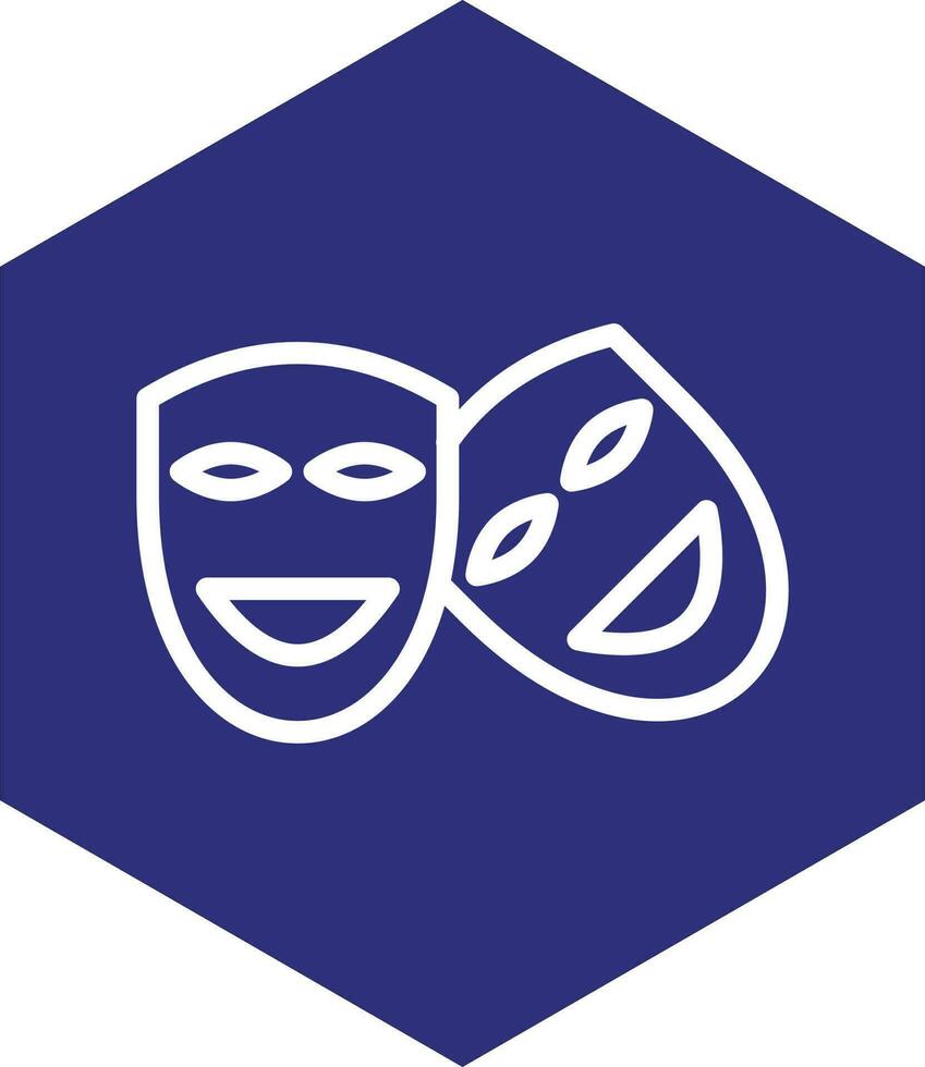 Theatre Mask Vector Icon Design