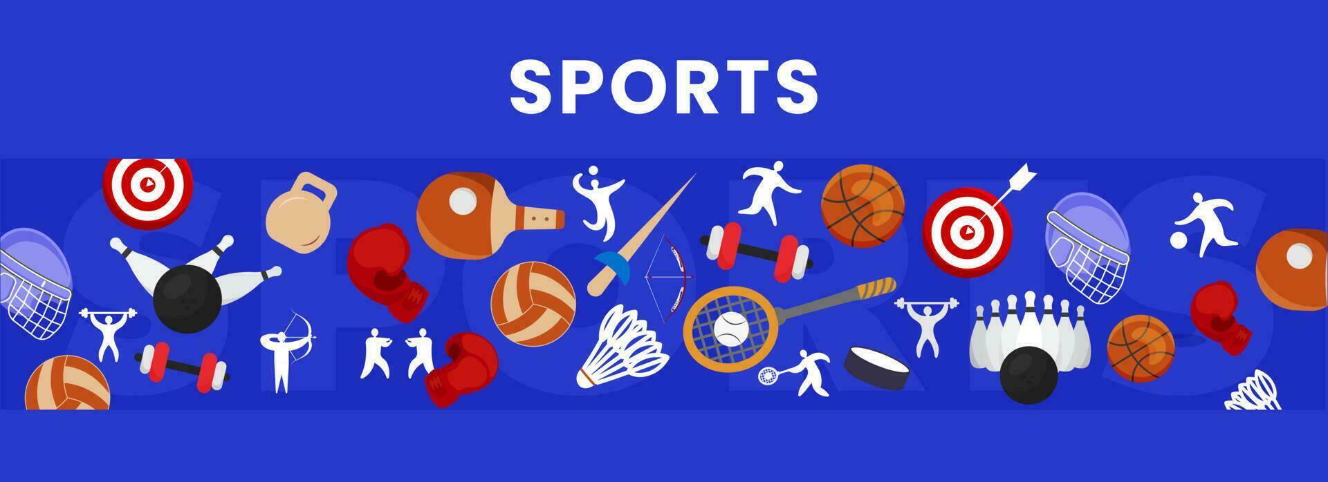 Sports Tournament Element On Blue Background For Advertising. vector