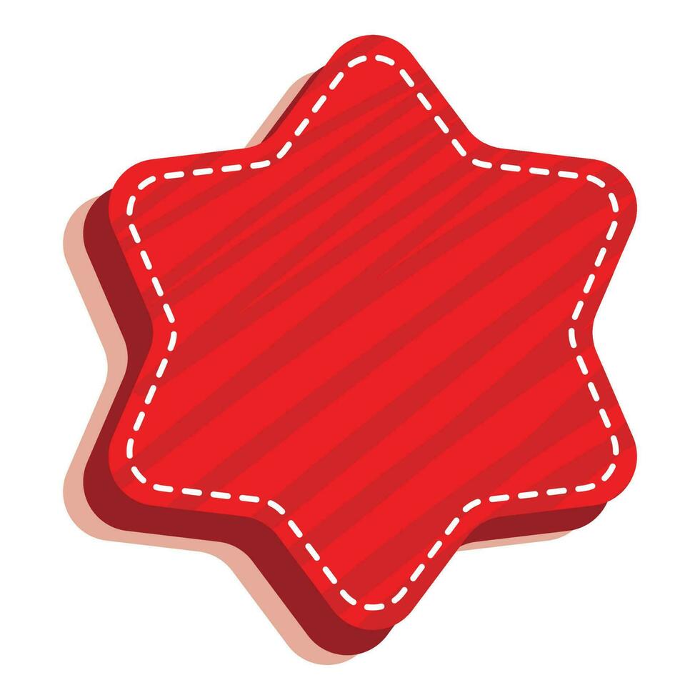 Red Empty Star Label Or Frame Element On White Background. vector