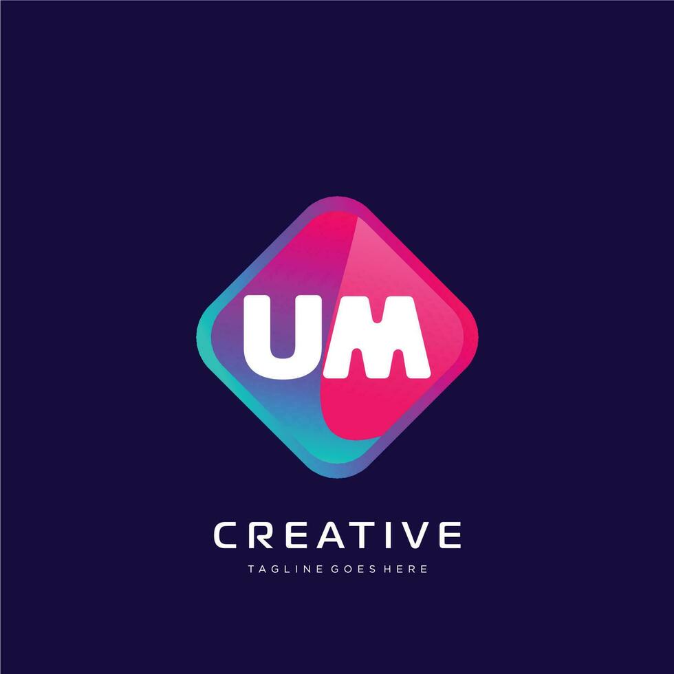 UM initial logo With Colorful template vector