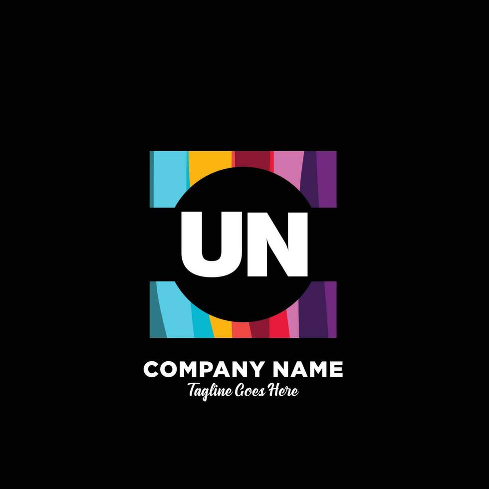 UN initial logo With Colorful template vector. vector