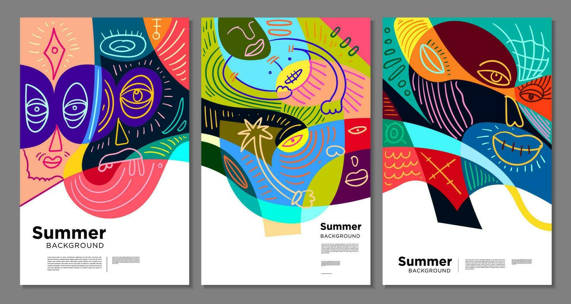 Colorful abstract ethnic pattern illustration for summer holiday banner and poster vector