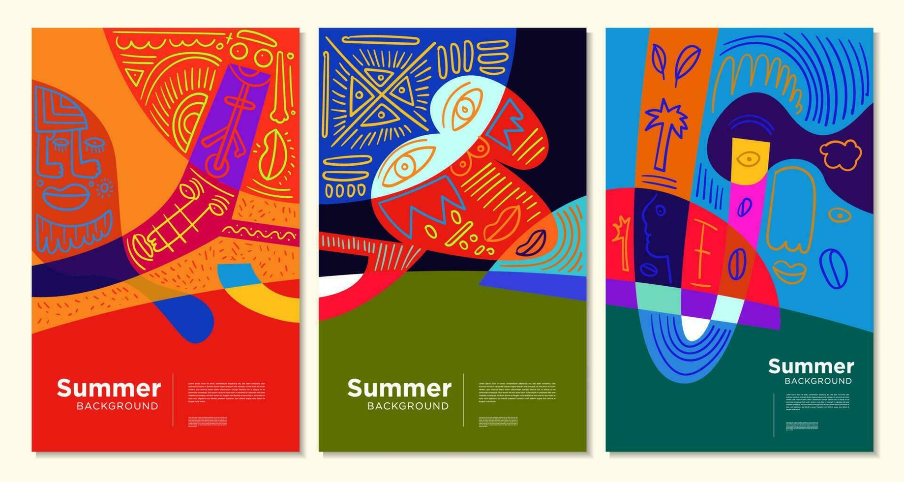 Colorful abstract ethnic pattern illustration for summer holiday banner and poster vector