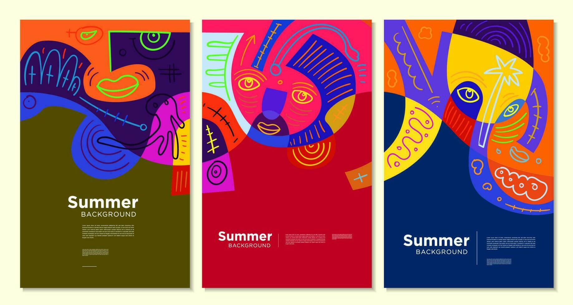 Colorful abstract ethnic pattern illustration for summer holiday banner and poster vector