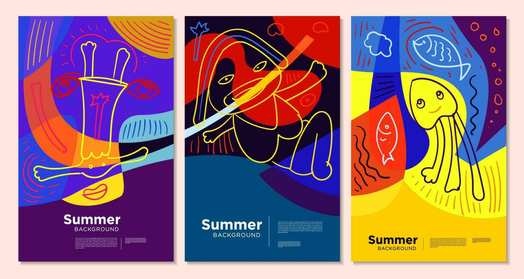 Colorful abstract ethnic pattern illustration for summer holiday banner and poster vector