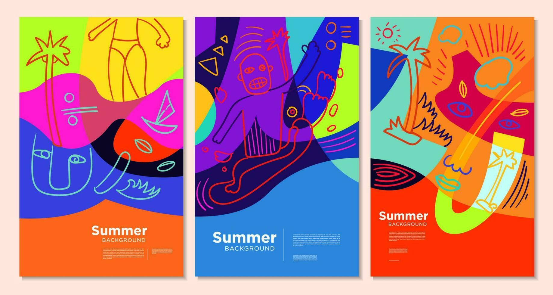 Colorful abstract ethnic pattern illustration for summer holiday banner and poster vector