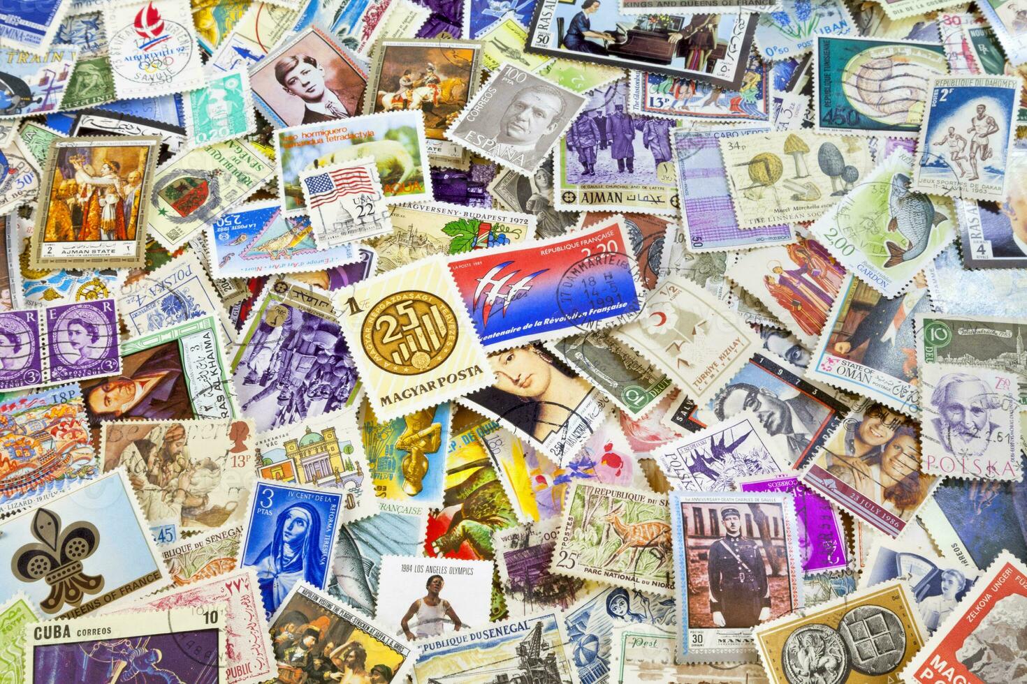 Stack of collectible stamp photo