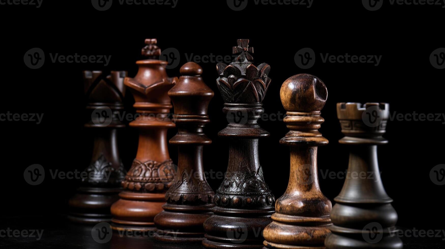 Strategy games, chess pieces on a dark background, challenge concept, photo