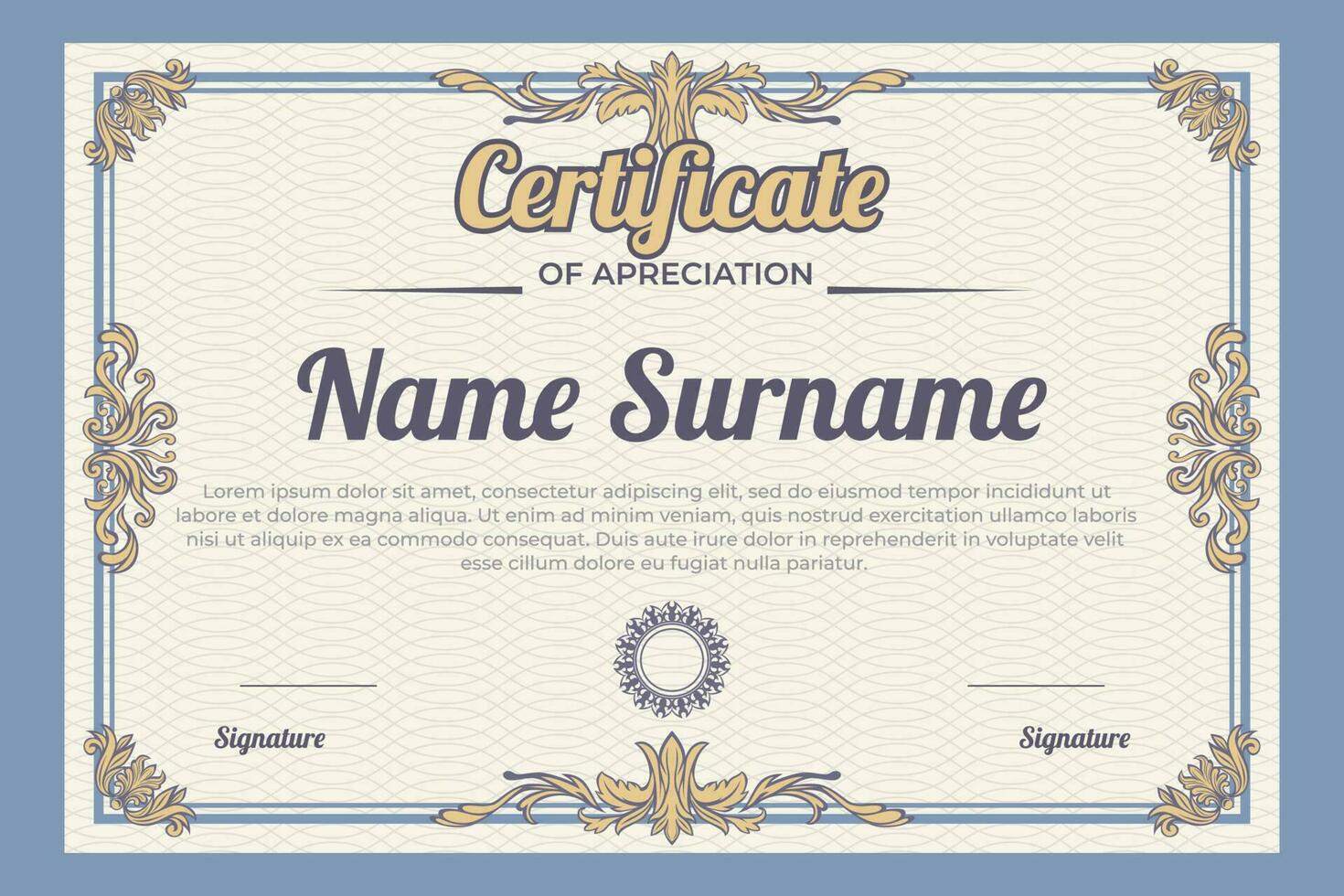 Victorian Classic Certificate Template vector