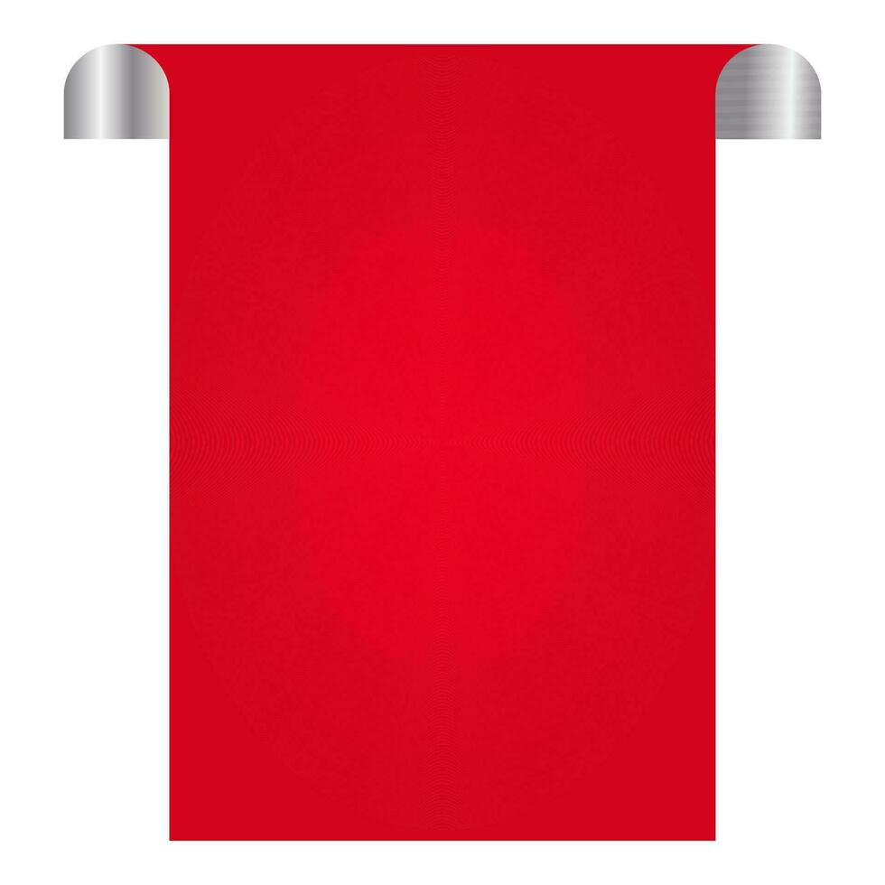 Empty Scroll Paper Or Template In Red Color. vector