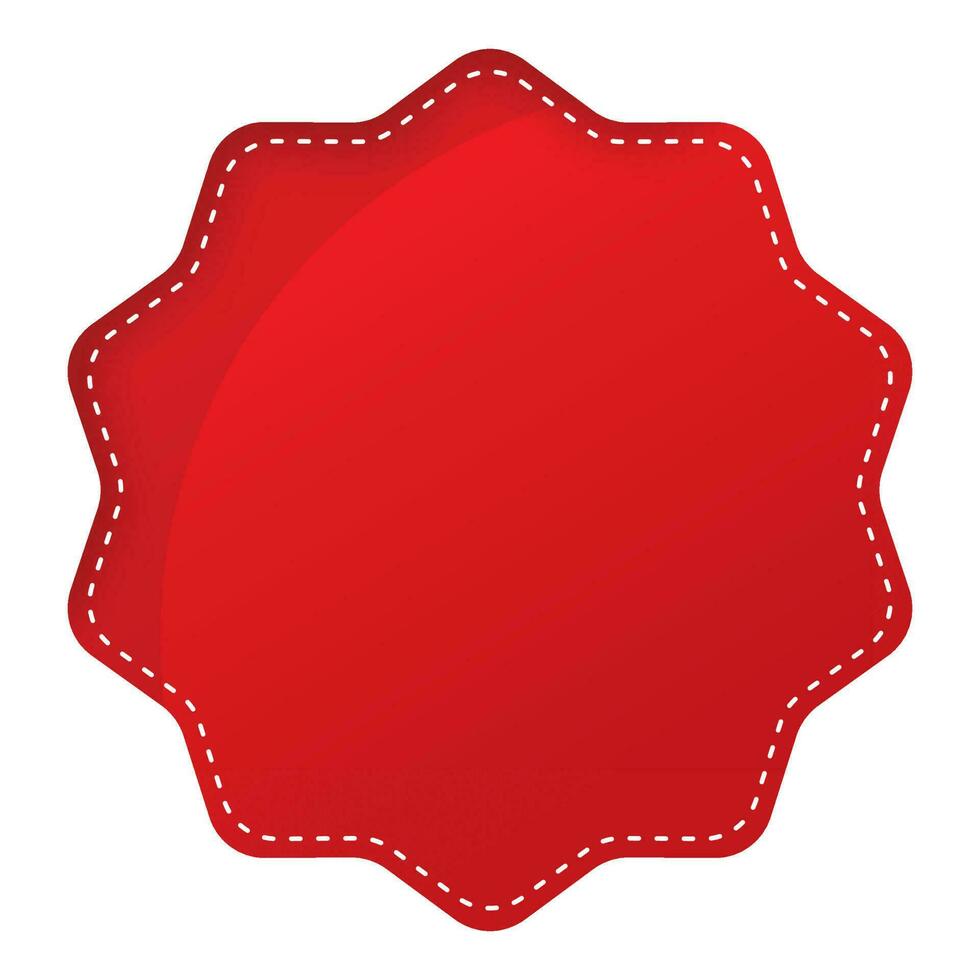 Red Empty Round Label Or Sticker Element On White Background. vector