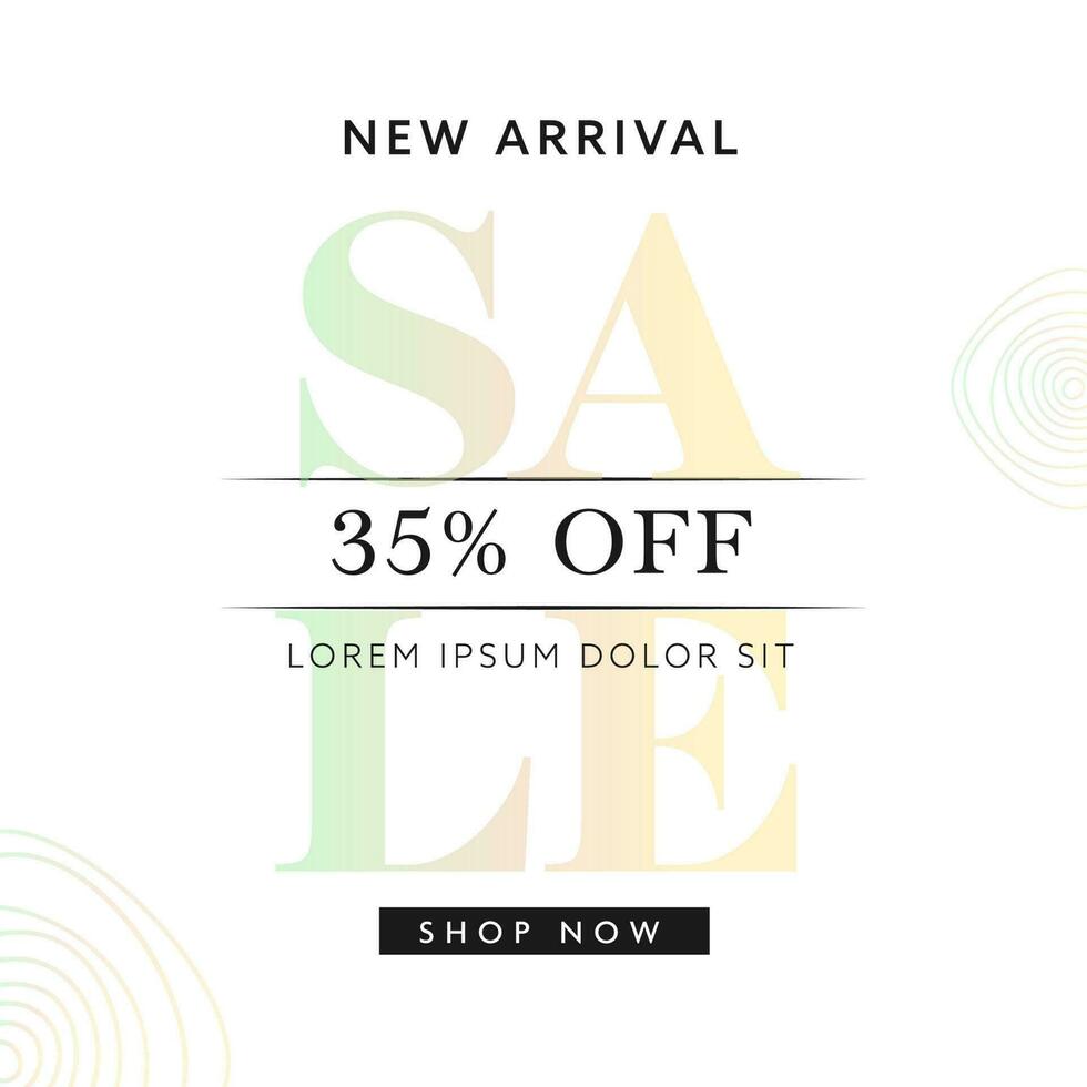 New Arrival Sale Poster Design With Discount Offer On White Background. vector