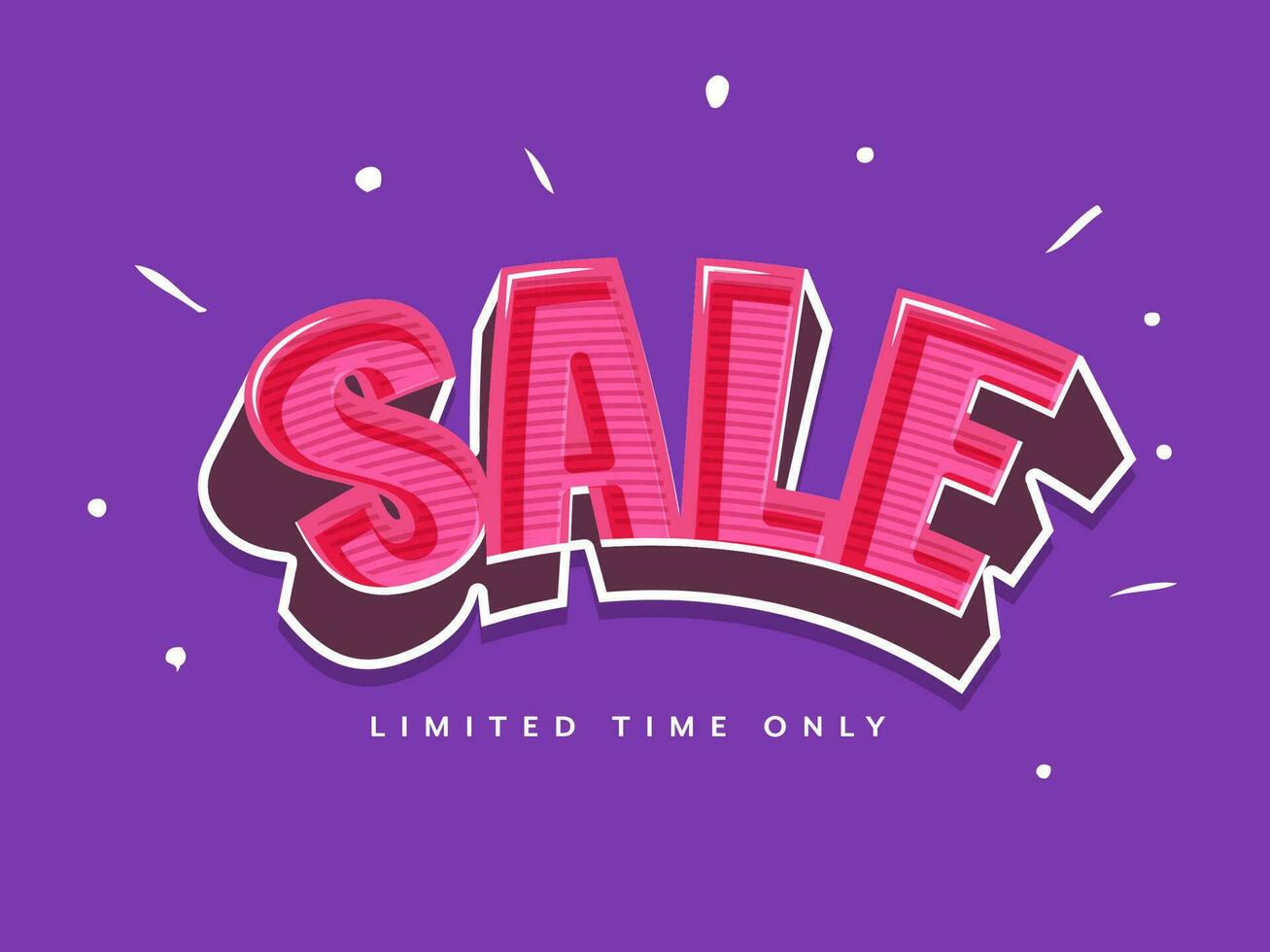 3D Blended Sale Font On Purple Background. Can Be Used As Poster Design. vector