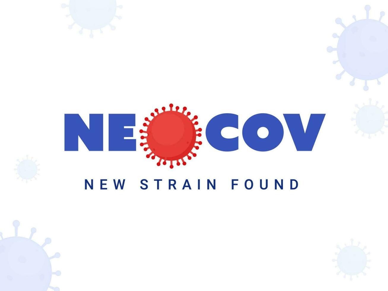 NeoCoV New Strain Found Font With Virus Effect On White Background. vector