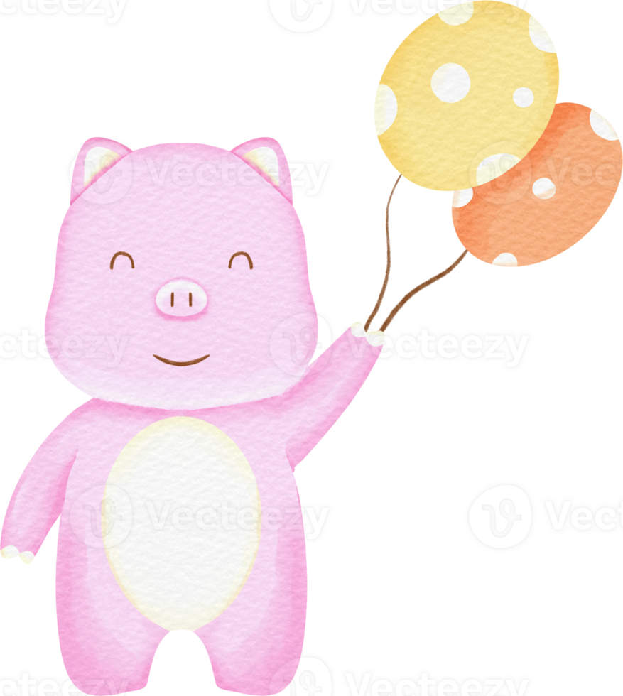 watercolor cute animal character png
